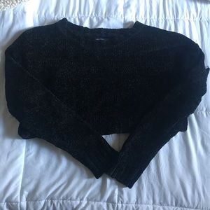 Chenille side tie sweater